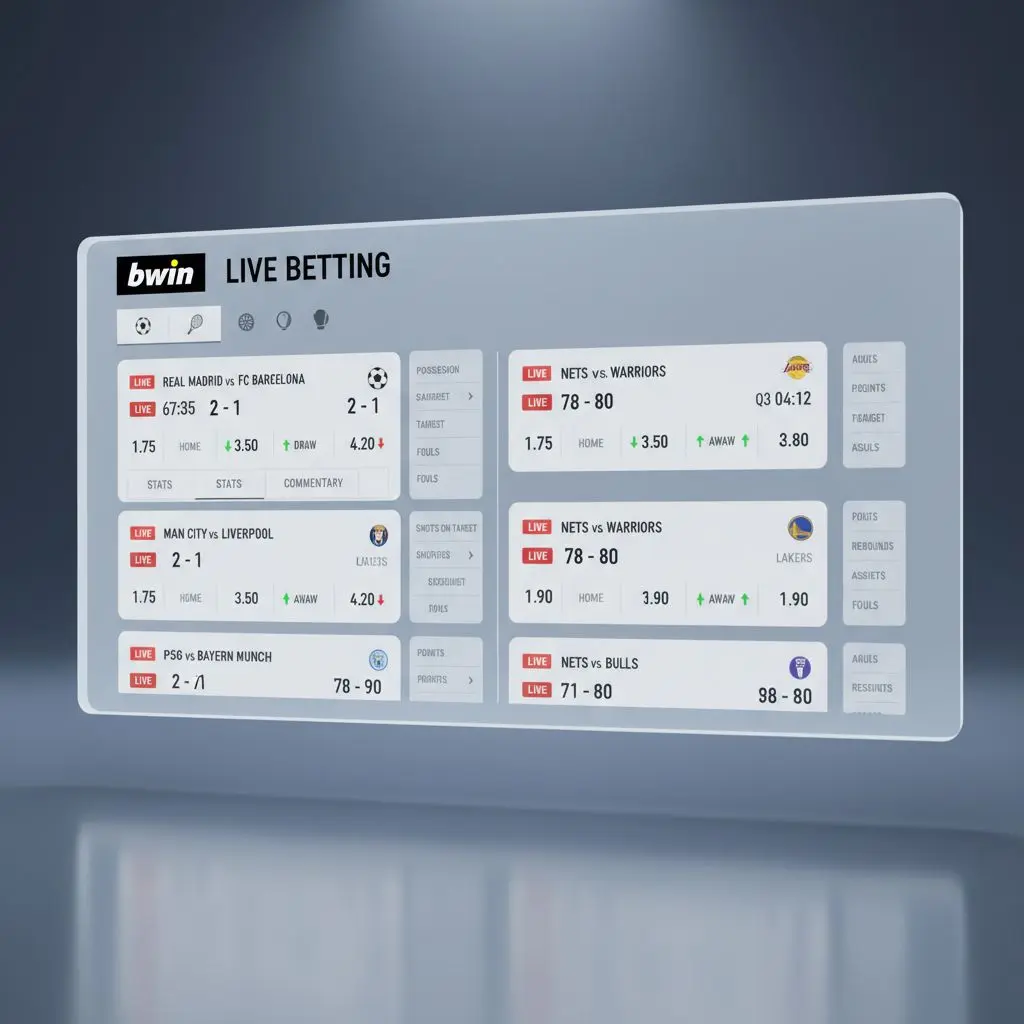 Γενική επισκόπηση bwin live betting με πολλούς αγώνες και ζωντανές αποδόσεις