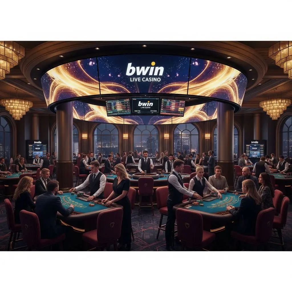 Λόμπι live casino bwin με πολλά τραπέζια και κρουπιέρηδες