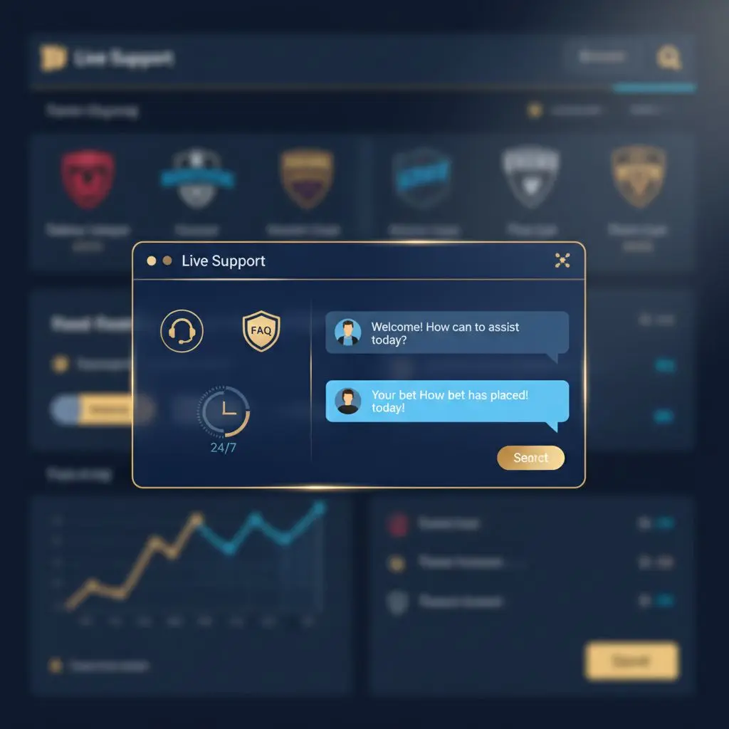 Banner με άμεση υποστήριξη bwin, live chat και στοιχηματική πλατφόρμα στο φόντο