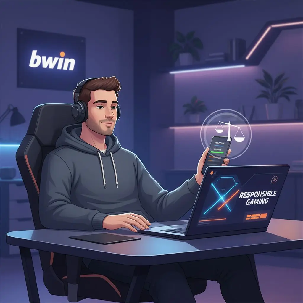 Ένας παίκτης παίζει slots στη Bwin με υπευθυνότητα και ψυχραιμία.